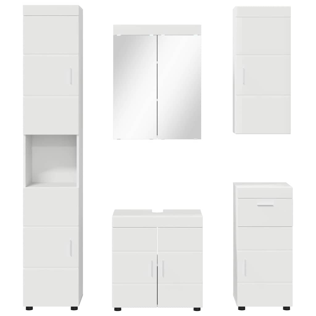 Badezimmermöbel-Set TULUM 5 stk. Weiß 60 x 34 x 63 cm