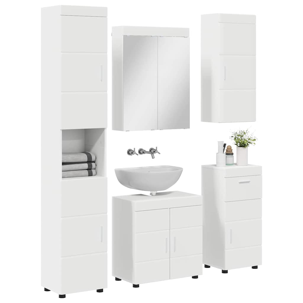 Badezimmermöbel-Set TULUM 5 stk. Weiß 60 x 34 x 63 cm