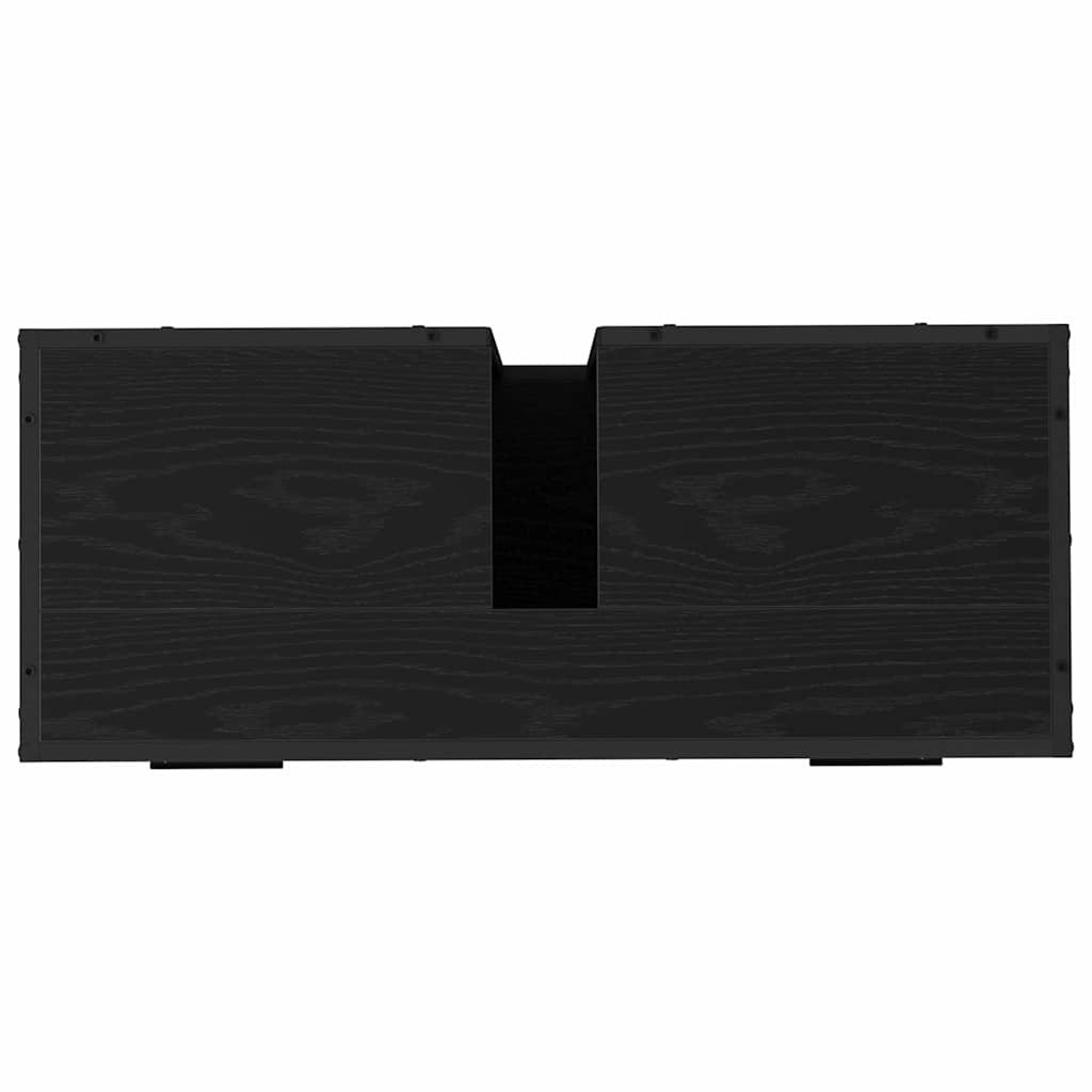 Badezimmermöbel-Set 4 stk. Schwarz Eichen-Optik 80 x 33 x 60 cm