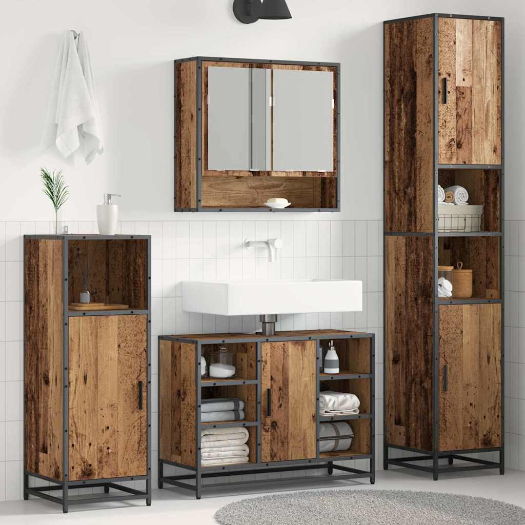 Badezimmermöbel-Set Altholz 35 x 37,5 x 188,5 cm Holzwerkstoff