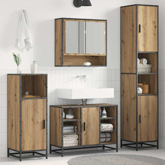 Badezimmer Schrank mit Regal Artisan-Eiche 35 x 37,5 x 188,5 cm