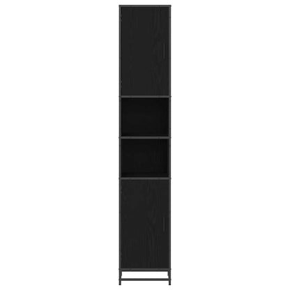 Badezimmermöbel-Set Schwarz Eichen-Optik 35 x 37,5 x 188,5 cm