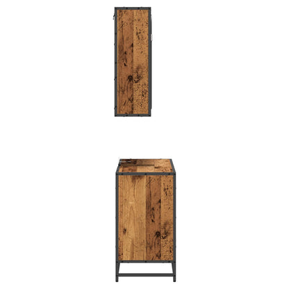 Badezimmermöbel-Set 2 stk. Altholz 65 x 33 x 60 cm