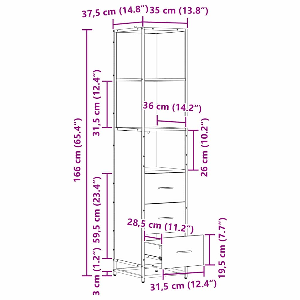 Badezimmermöbel-Set 3 Stk. Schwarz Eichen-Optik Holzwerkstoff