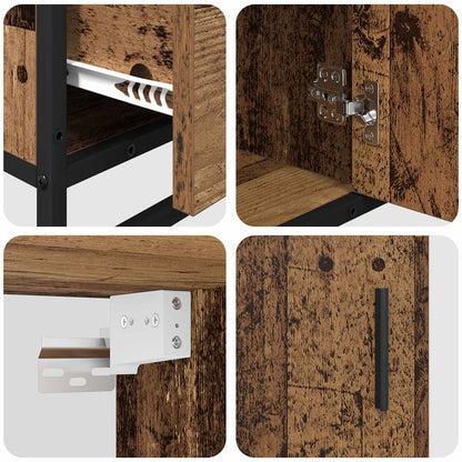 Badezimmermöbel-Set 3 stk. Altholz 65 x 33 x 60 cm