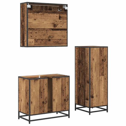 Badezimmermöbel-Set 3 stk. Altholz 65 x 33 x 60 cm