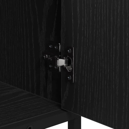 Badezimmermöbel-Set 2 stk. Schwarz Eichen-Optik 90 x 33 x 60 cm