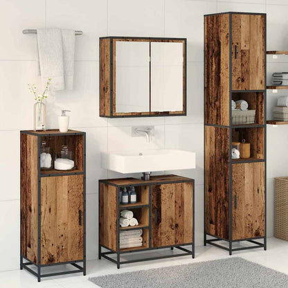 Badezimmermöbel-Set 3 stk. Altholz 65 x 33 x 60 cm