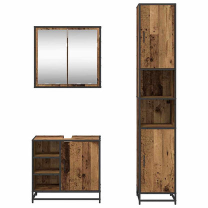 Badezimmermöbel-Set 3 stk. Altholz 65 x 33 x 60 cm