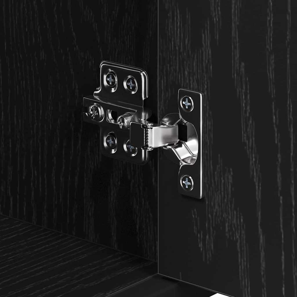 Badezimmermöbel-Set 3 stk. Schwarz Eichen-Optik 65 x 33 x 60 cm
