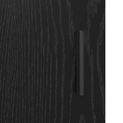 Badezimmermöbel-Set 3 stk. Schwarz Eichen-Optik 90 x 33 x 60 cm