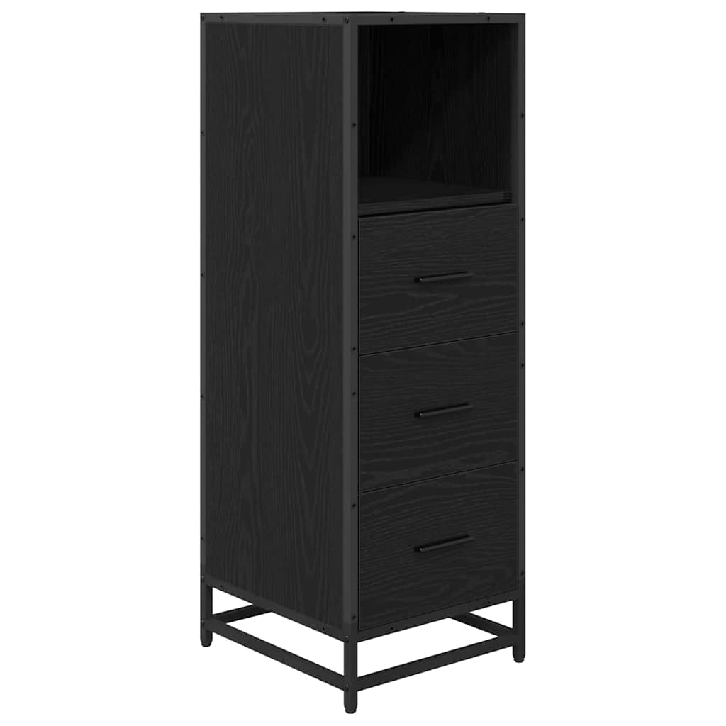 Badezimmermöbel-Set 4 stk. Schwarz Eichen-Optik 65 x 33 x 60 cm
