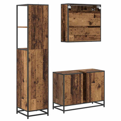 Badezimmermöbel-Set 3 stk. Altholz 80 x 33 x 60 cm