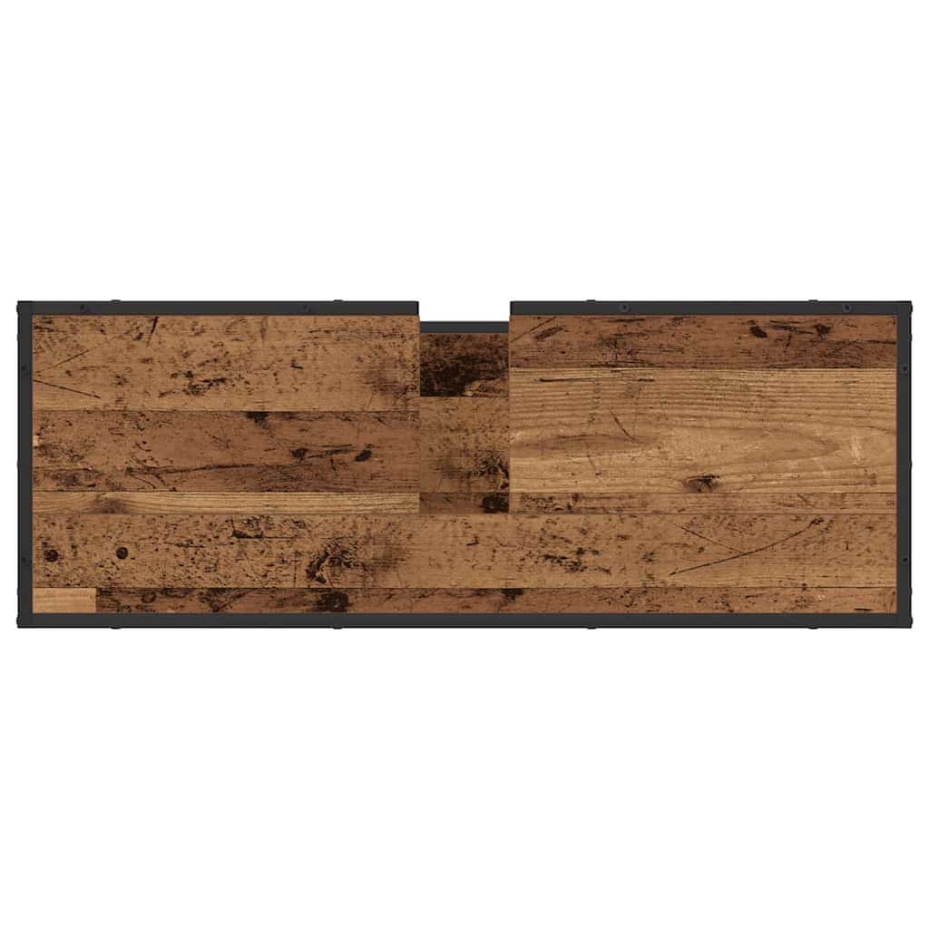 Badezimmermöbel-Set mit Regal 2 pcs Altholz Holzwerkstoff