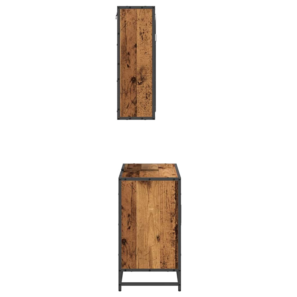 Badezimmermöbel-Set 2 stk. Altholz 65 x 33 x 60 cm