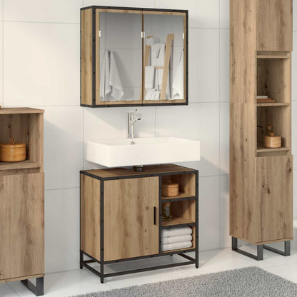 Badezimmermöbel-Set 2 stk. Artisan-Eiche 65 x 33 x 60 cm