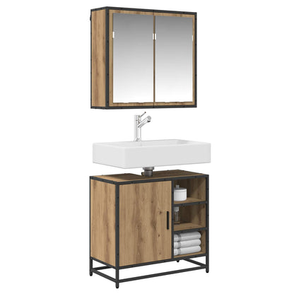 Badezimmermöbel-Set 2 stk. Artisan-Eiche 65 x 33 x 60 cm