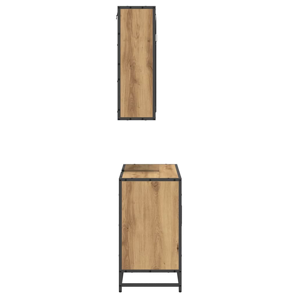 Badezimmermöbel-Set 2 stk. Artisan-Eiche 65 x 33 x 60 cm