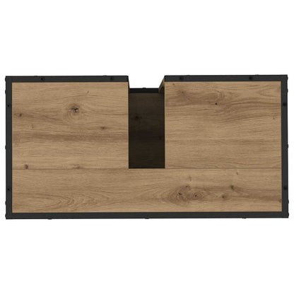Badezimmermöbel-Set 2 stk. Artisan-Eiche 65 x 33 x 60 cm