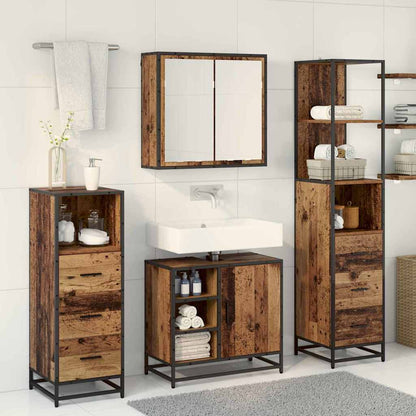 Badezimmermöbel-Set 3 stk. Altholz 65 x 33 x 60 cm