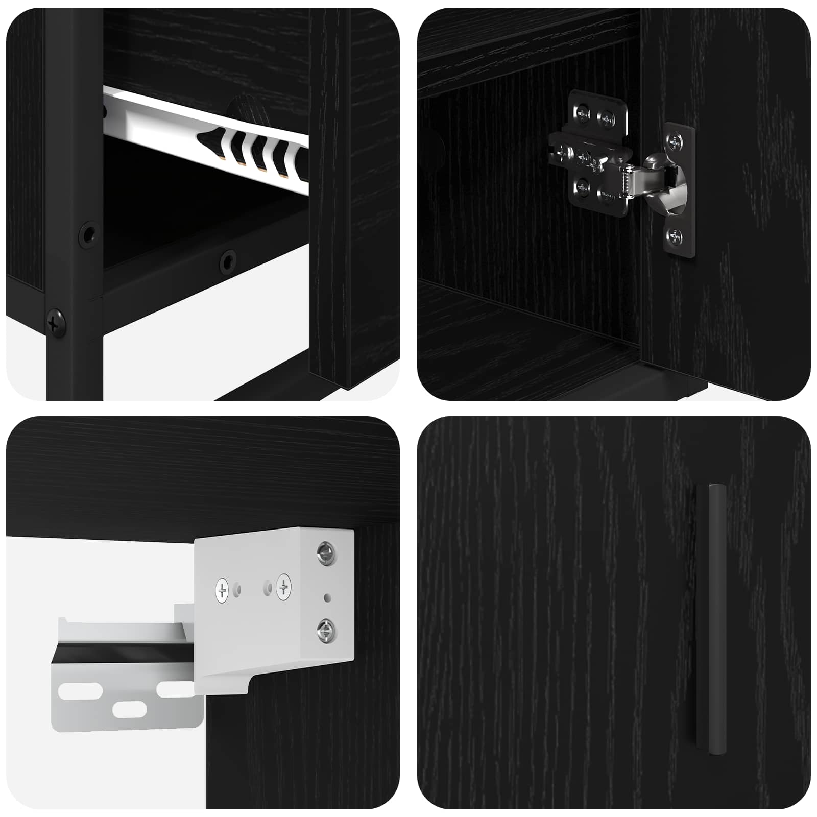 Badezimmermöbel-Set 3 stk. Schwarz Eichen-Optik 80 x 33 x 60 cm