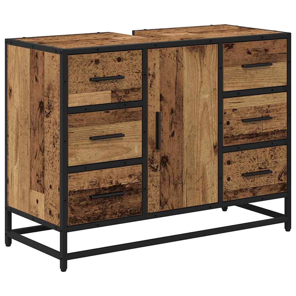 Badezimmermöbel-Set 2 stk. Altholz 80 x 33 x 60 cm