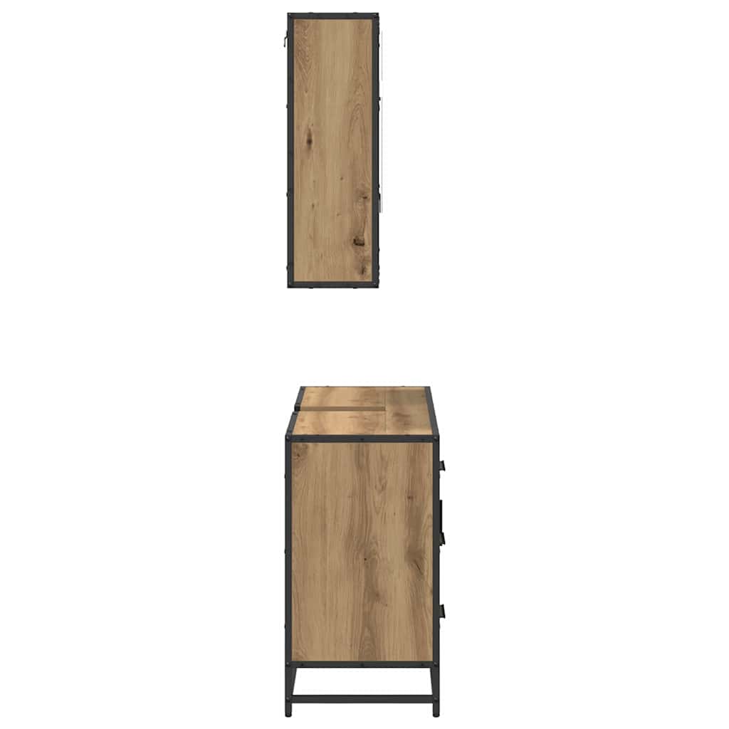 Badezimmermöbel-Set 2 stk. Artisan-Eiche 80 x 33 x 60 cm