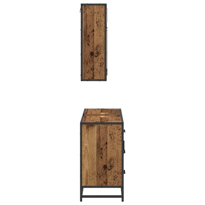 Badezimmermöbel-Set 2 stk. Altholz 80 x 33 x 60 cm