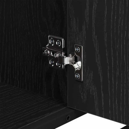 Badezimmermöbel-Set 2 stk. Schwarz Eichen-Optik 80 x 33 x 60 cm