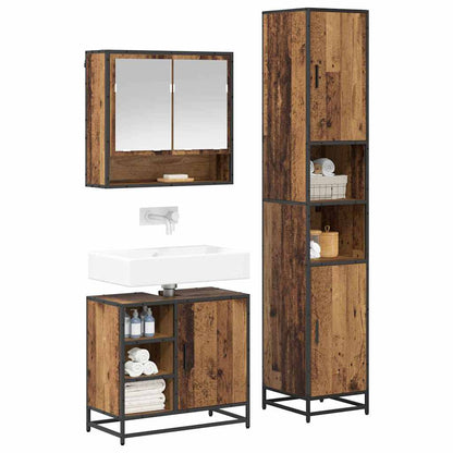 Badezimmermöbel-Set 3 stk. Altholz 35 x 37,5 x 188,5 cm