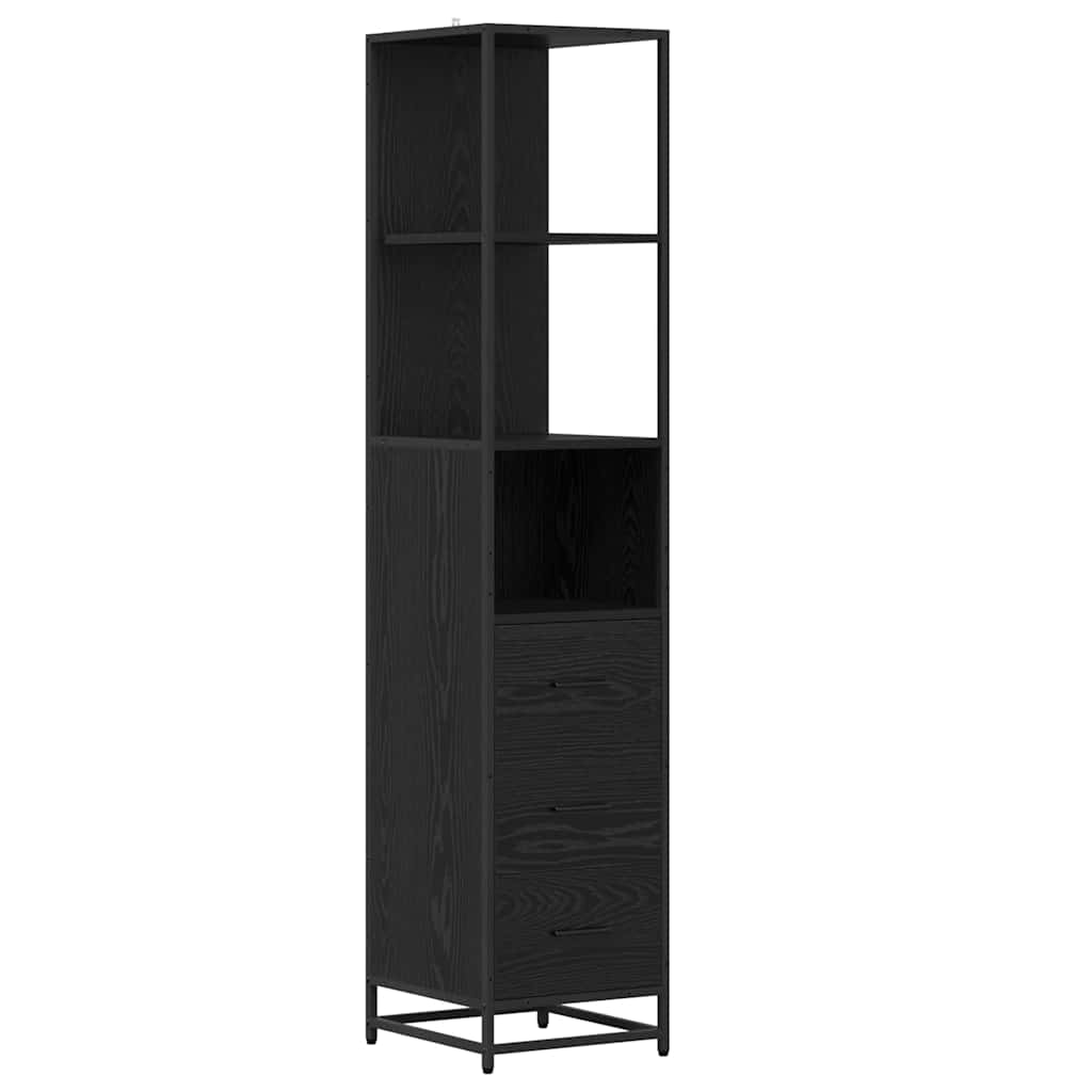 Badezimmermöbel-Set 3 stk. Schwarz Eichen-Optik 90 x 33 x 60 cm