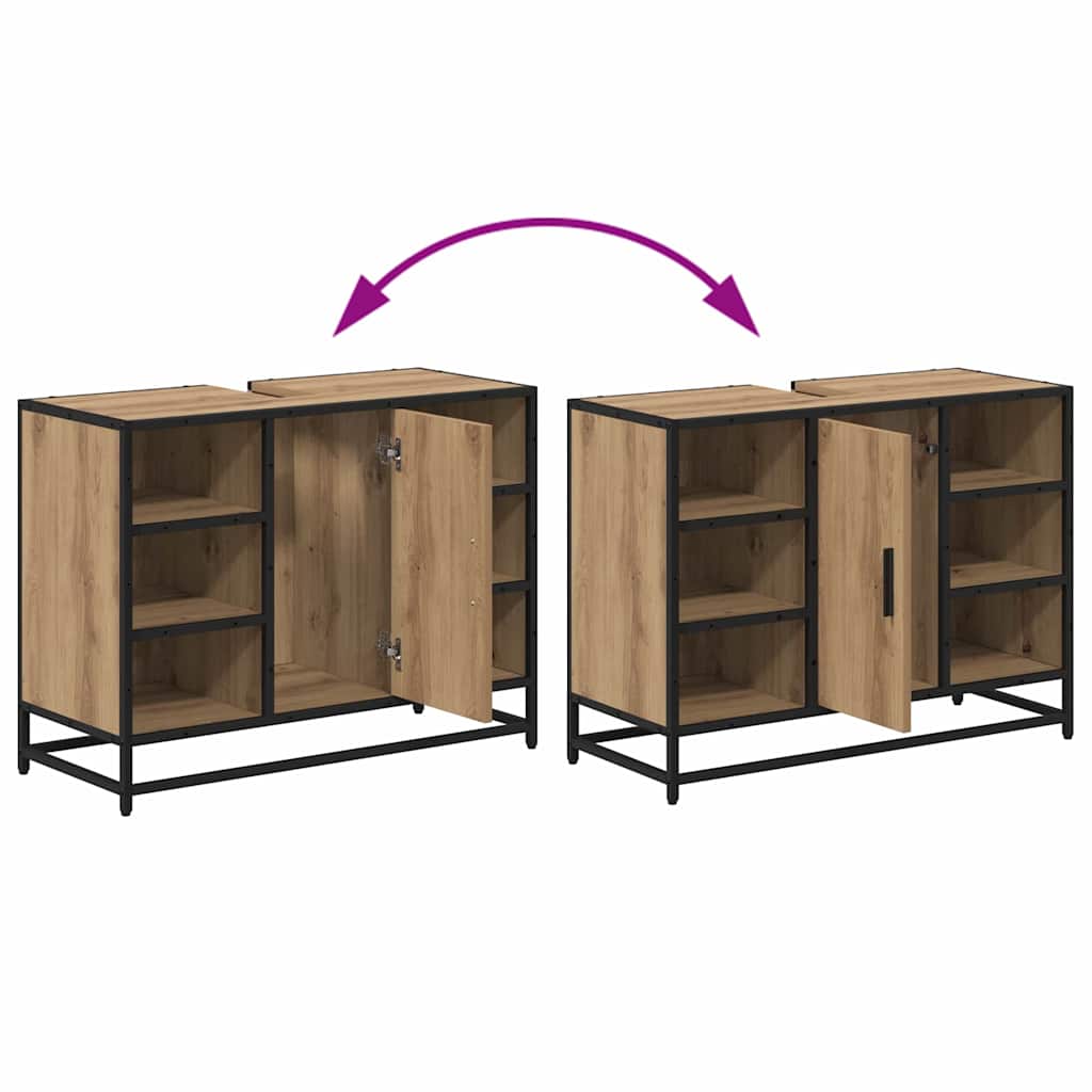 Badezimmermöbel-Set 2 stk. Artisan-Eiche 80 x 33 x 60 cm