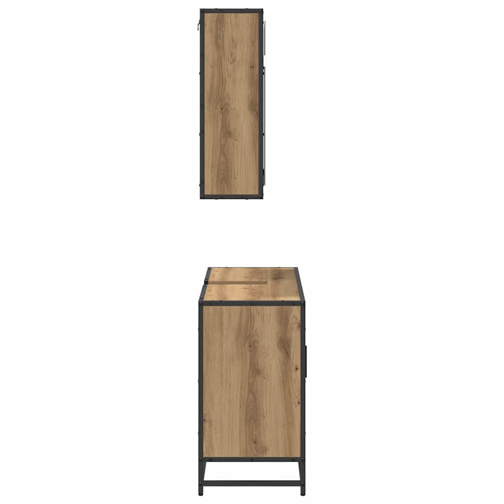 Badezimmermöbel-Set 2 stk. Artisan-Eiche 80 x 33 x 60 cm