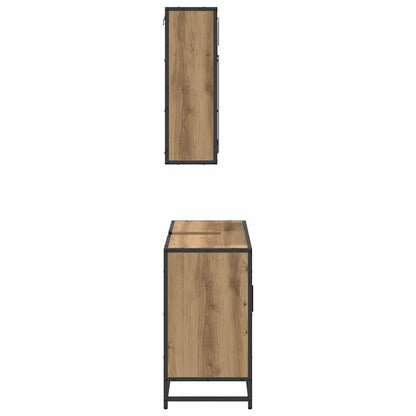 Badezimmermöbel-Set 2 stk. Artisan-Eiche 80 x 33 x 60 cm