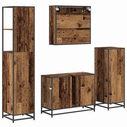 Badezimmermöbel-Set 4 stk. Altholz 80 x 33 x 60 cm
