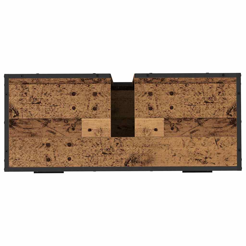 Badezimmermöbel-Set 4 stk. Altholz 80 x 33 x 60 cm