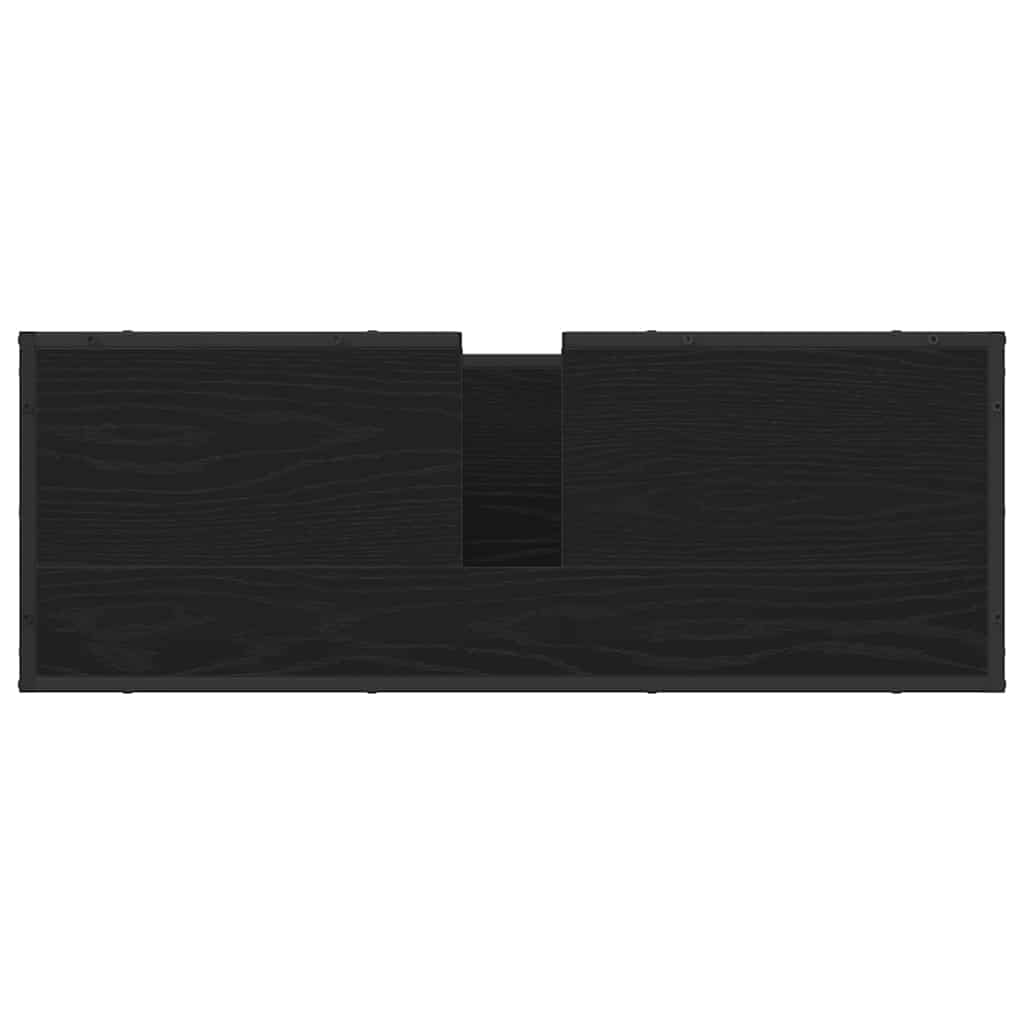 Badezimmermöbel-Set 4 stk. Schwarz Eichen-Optik 90 x 33 x 60 cm