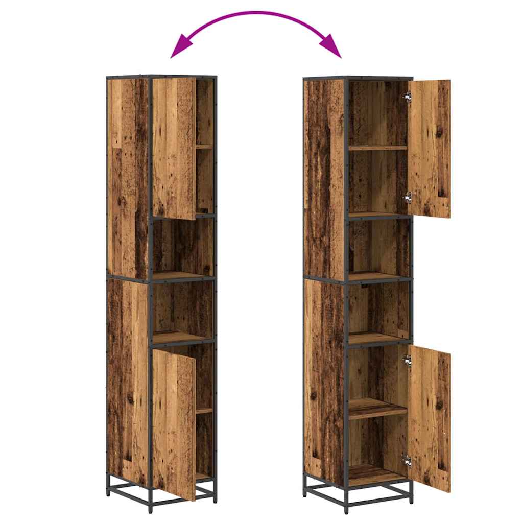 Badezimmermöbel-Set mit Schubladen 3 pcs Altholz Holzwerkstoff