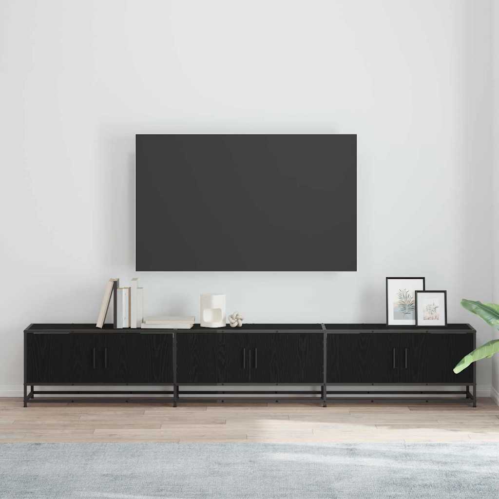 TV-Schränk Schwarz Eichen-Optik 240 x 35 x 41 cm Holzwerkstoff
