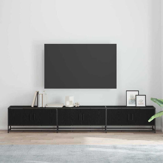 TV-Schränk Schwarz Eichen-Optik 240 x 35 x 41 cm Holzwerkstoff