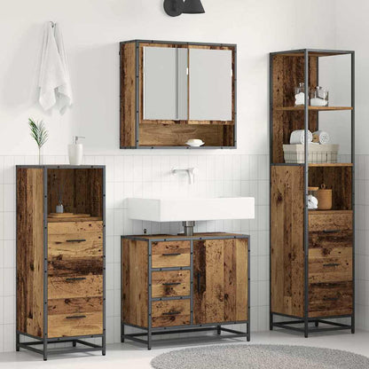 Badezimmermöbel-Set 4 stk. Altholz 65 x 33 x 60 cm