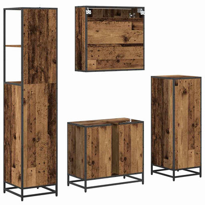Badezimmermöbel-Set 4 stk. Altholz 65 x 33 x 60 cm