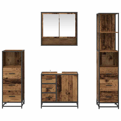 Badezimmermöbel-Set 4 stk. Altholz 65 x 33 x 60 cm