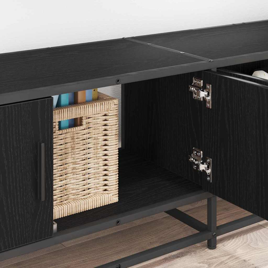 TV-Schränk Schwarz Eichen-Optik 210 x 35 x 41 cm Holzwerkstoff