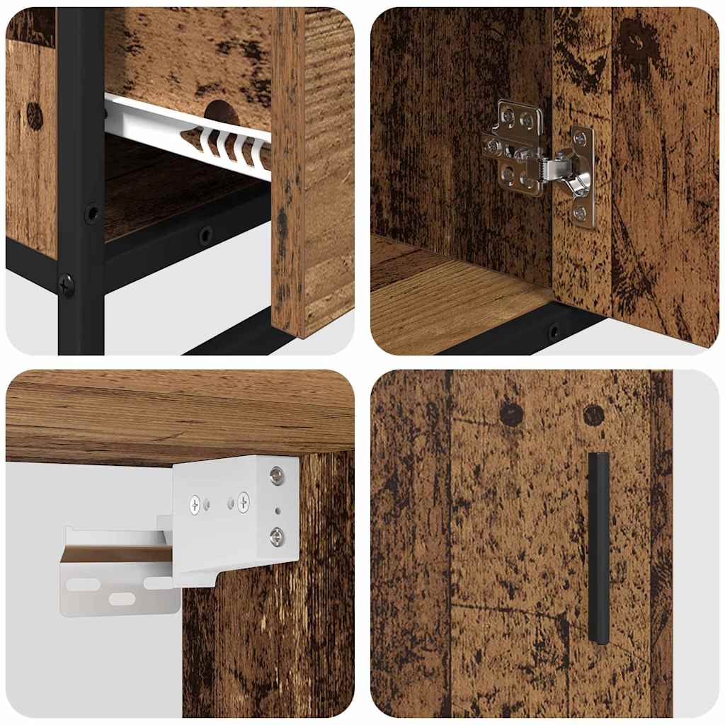 Badezimmermöbel-Set 3 stk. Altholz 35 x 37,5 x 166 cm