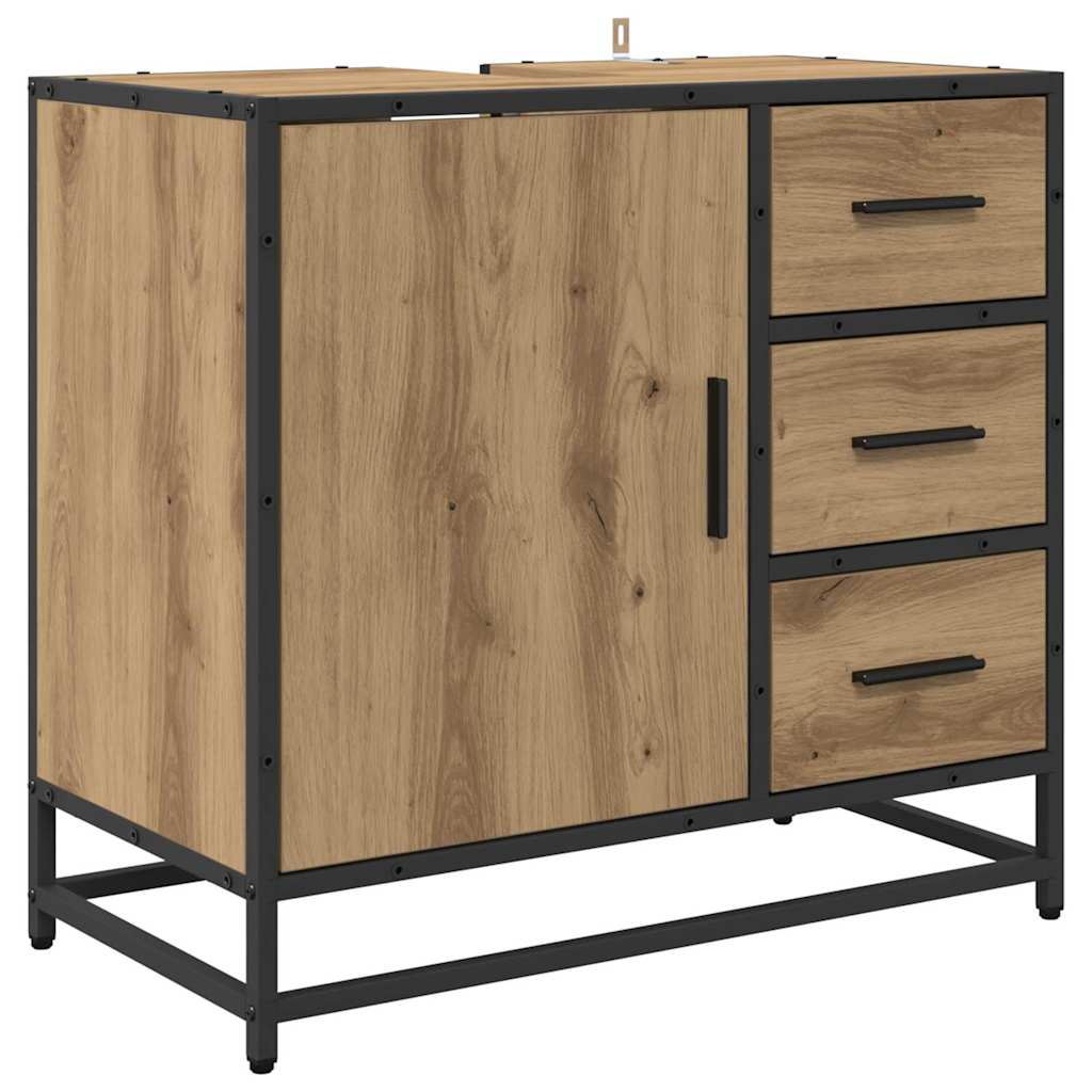Badezimmermöbel-Set 2 stk. Artisan-Eiche 65 x 33 x 60 cm