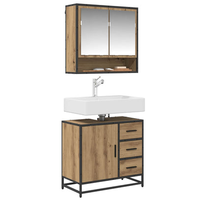 Badezimmermöbel-Set 2 stk. Artisan-Eiche 65 x 33 x 60 cm