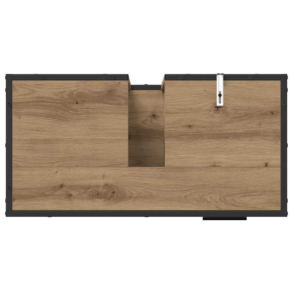 Badezimmermöbel-Set 2 stk. Artisan-Eiche 65 x 33 x 60 cm