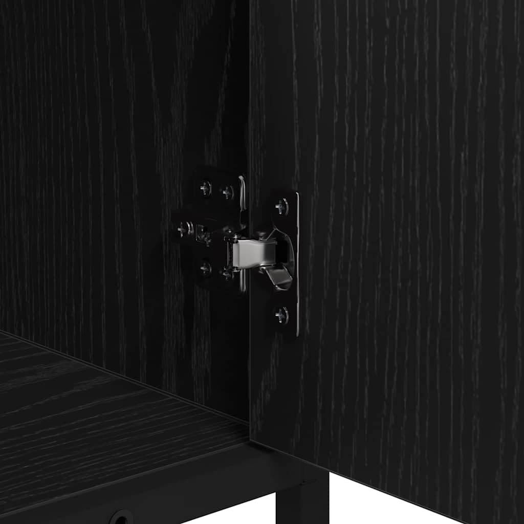 Badezimmermöbel-Set 4 stk. Schwarz Eichen-Optik 65 x 33 x 60 cm