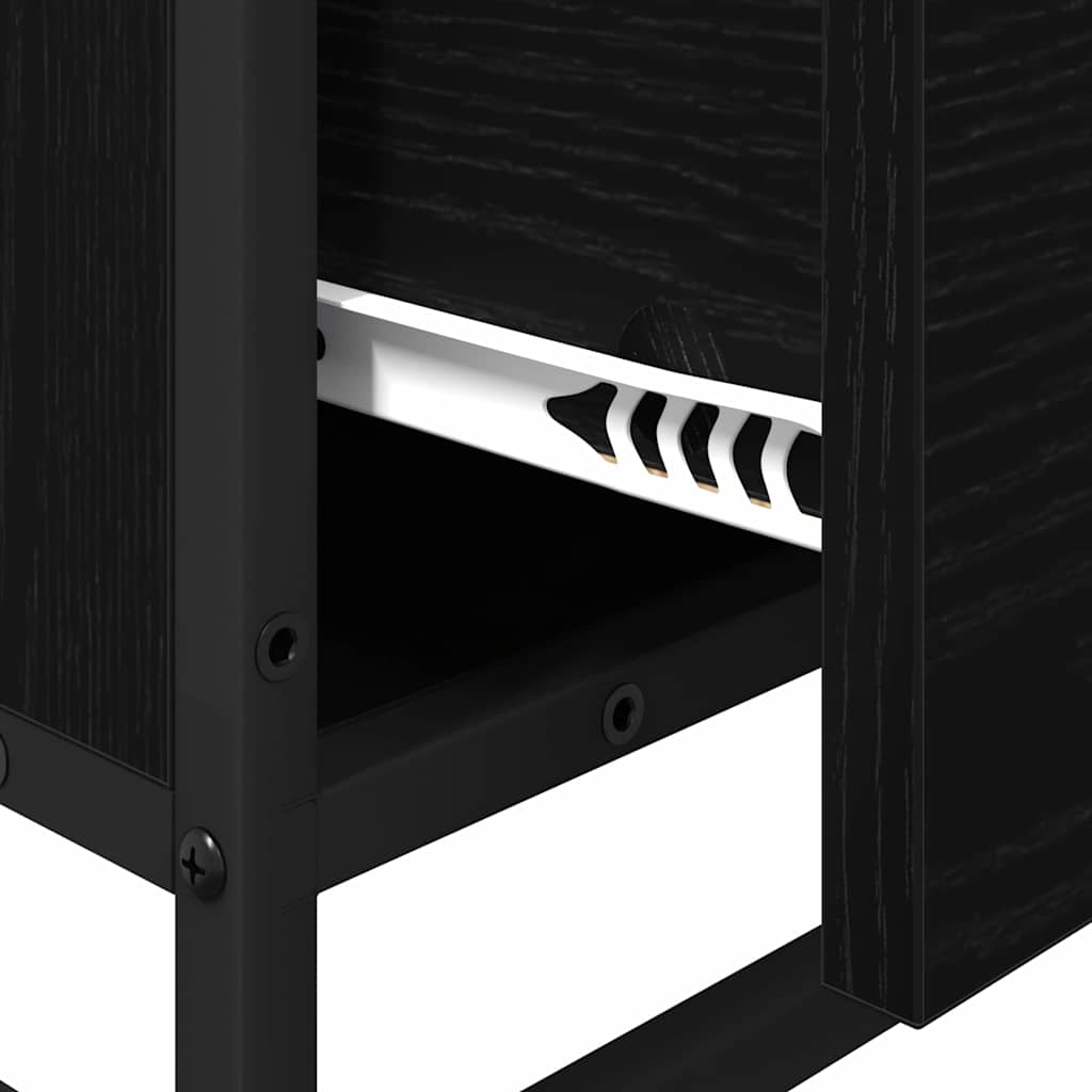 Badezimmermöbel-Set 4 stk. Schwarz Eichen-Optik 65 x 33 x 60 cm